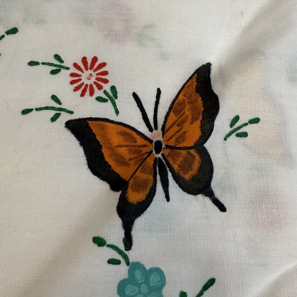 Vintage Lot of 2 Handpainted Hand Stitched Embrodered Table Runners Scarf - Picture 3 of 10
